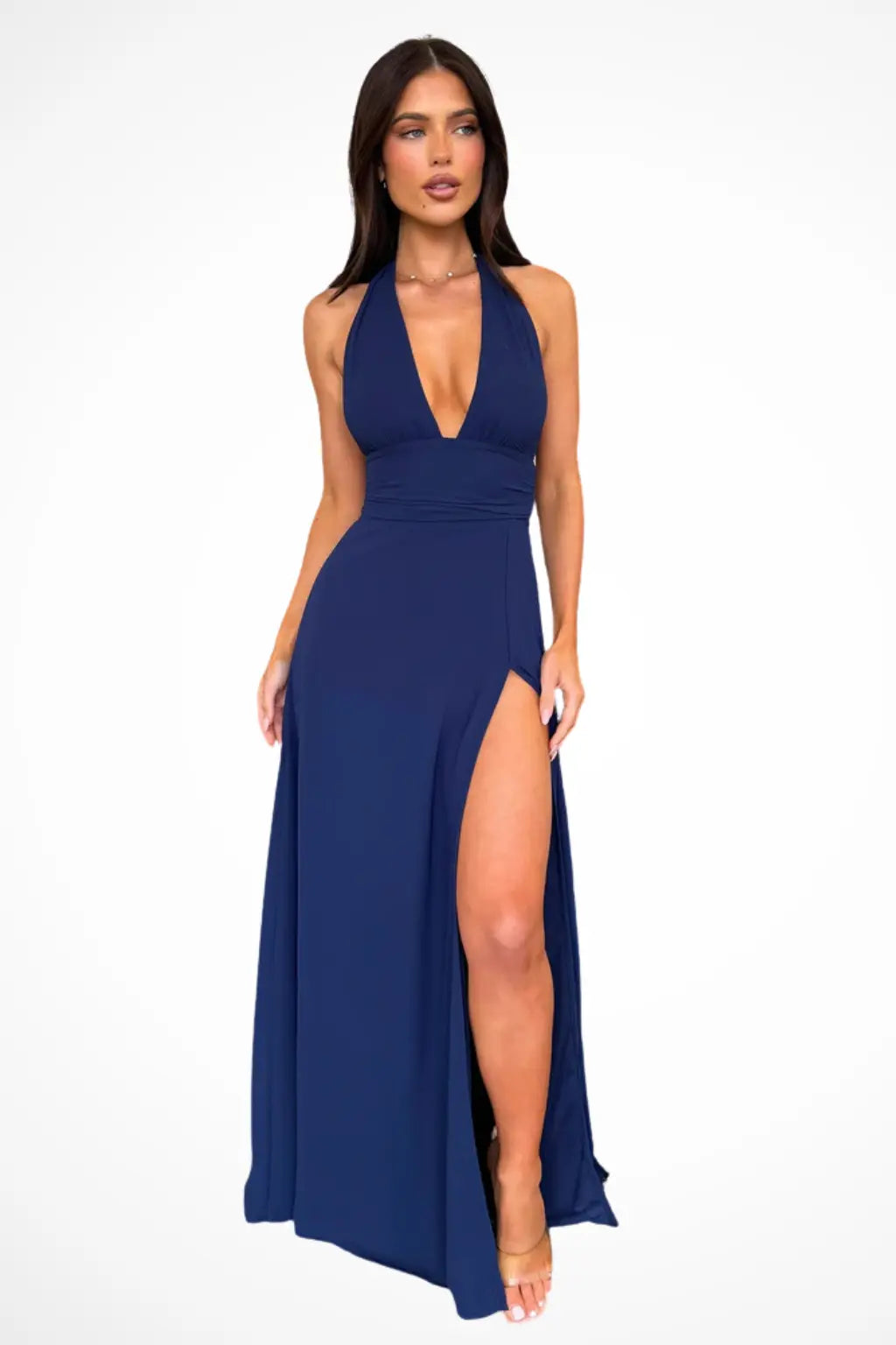 Kaelira | Women’s Halter Neck Maxi Dress with Side Slit TARHUS  Maxi Dress