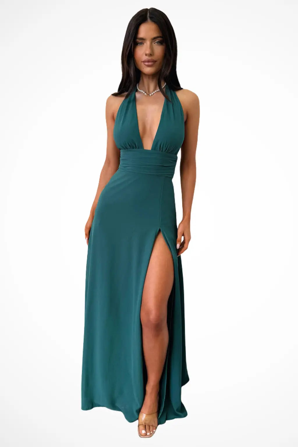 Kaelira | Women’s Halter Neck Maxi Dress with Side Slit TARHUS  Maxi Dress