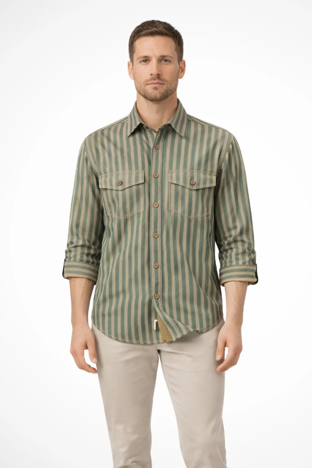 Noah | Men Washed Striped Shirt Loose Fit Long Sleeve Blouse TARHUS