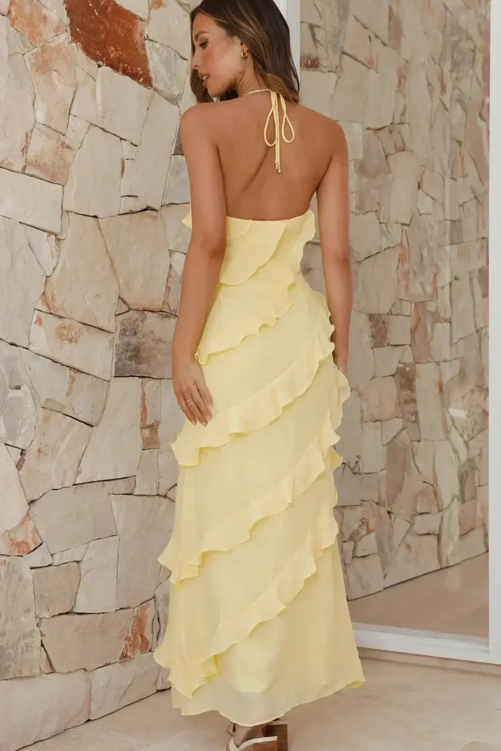 Freya | Women Halter Neck Ruffle Summer Maxi Dress TARHUS  Women's dress