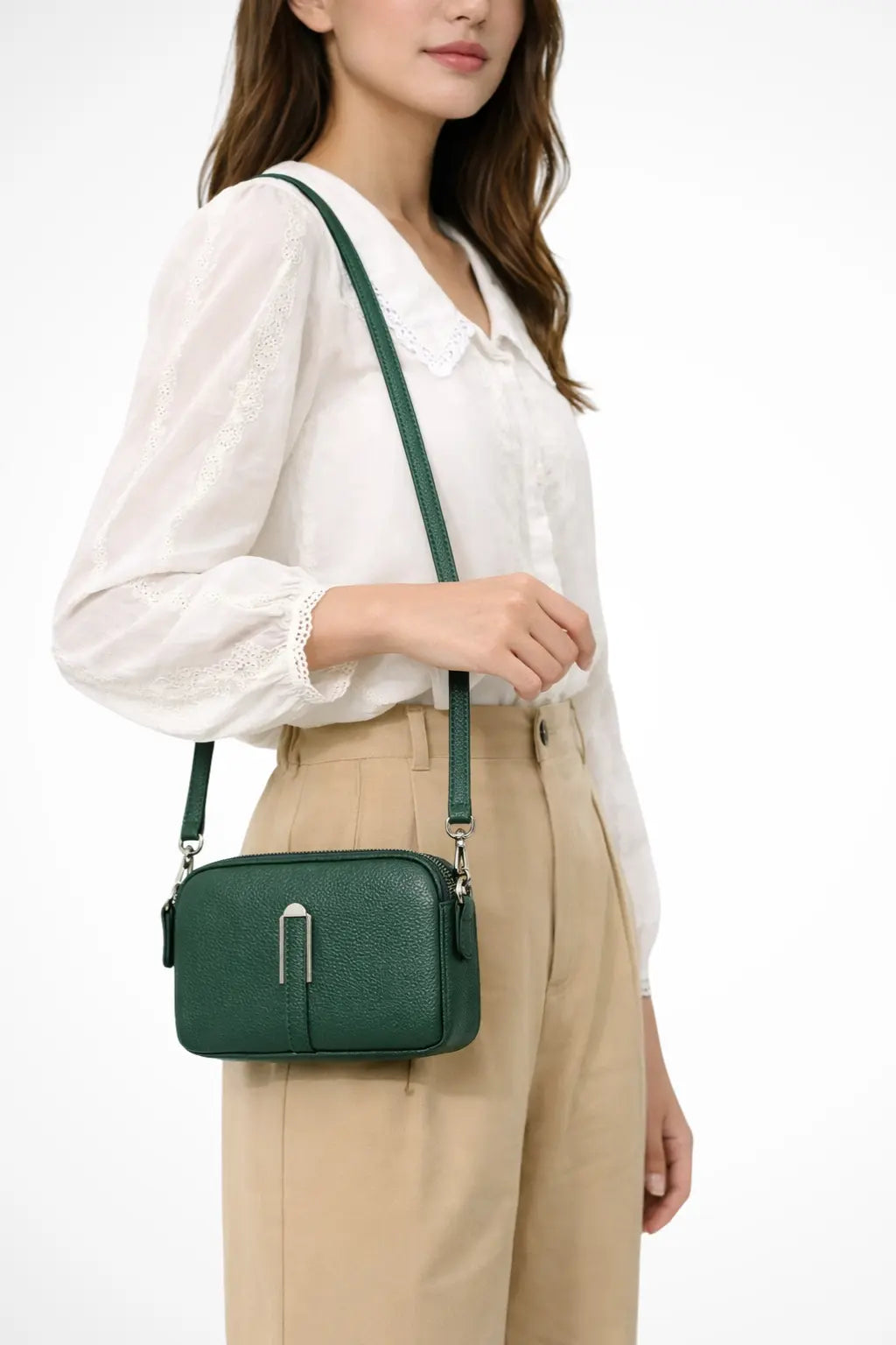 Pella | Women Compact Double Zip Crossbody Shoulder Bag TARHUS