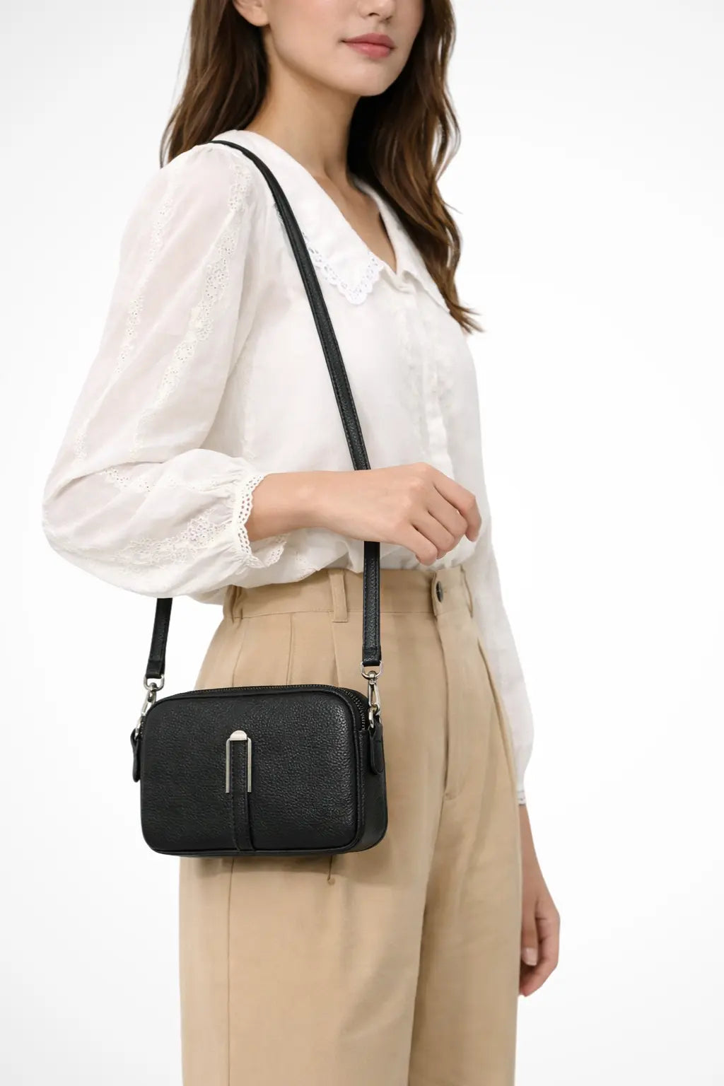 Pella | Women Compact Double Zip Crossbody Shoulder Bag TARHUS