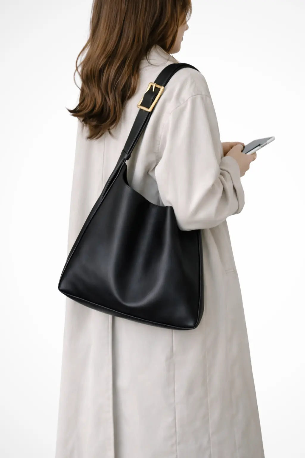 Lorne | Women Slouchy Gold Buckle Strap Shoulder Bag TARHUS