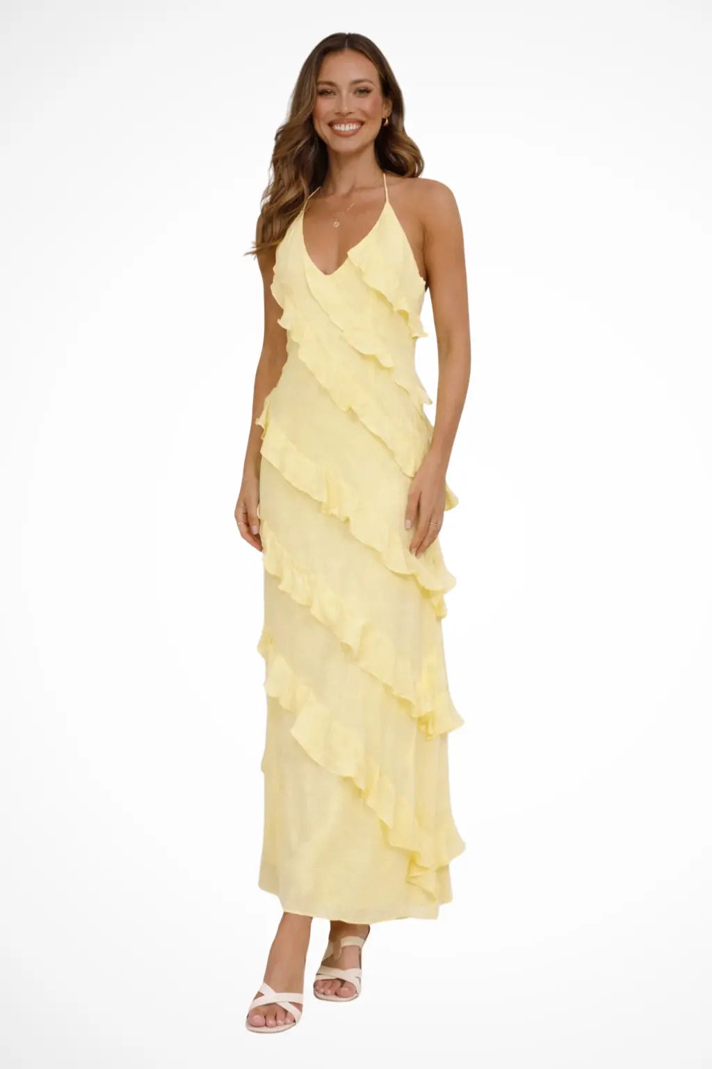 Freya | Women Halter Neck Ruffle Summer Maxi Dress TARHUS  Women's dress
