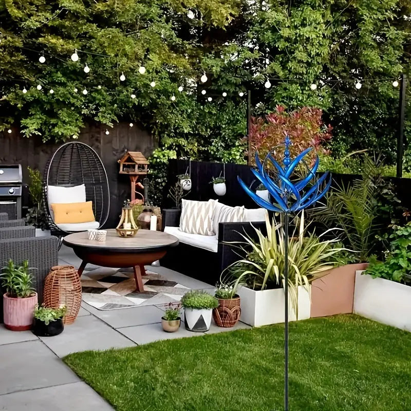 Metal Wind Spinner for Garden – Large Rotating Outdoor Yard Ornament, Battery-Free Kinetic Flower Decoration TARHUS  Garden