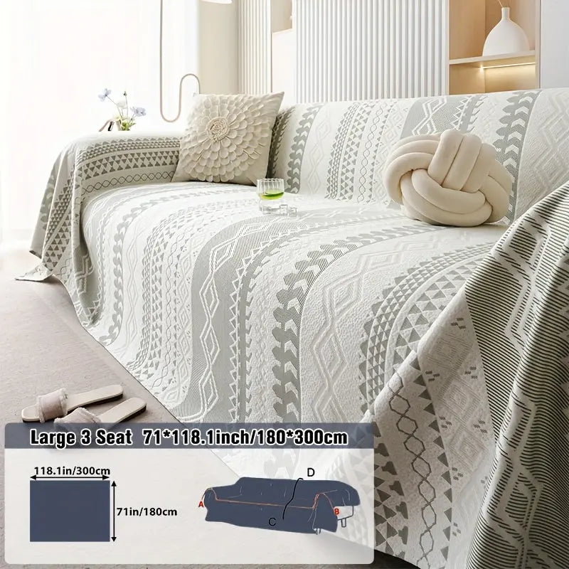 Modern Geometric Sofa Cover – Pet-Friendly, Non-Slip Couch Slipcover for 1–4 Seaters - TARHUS