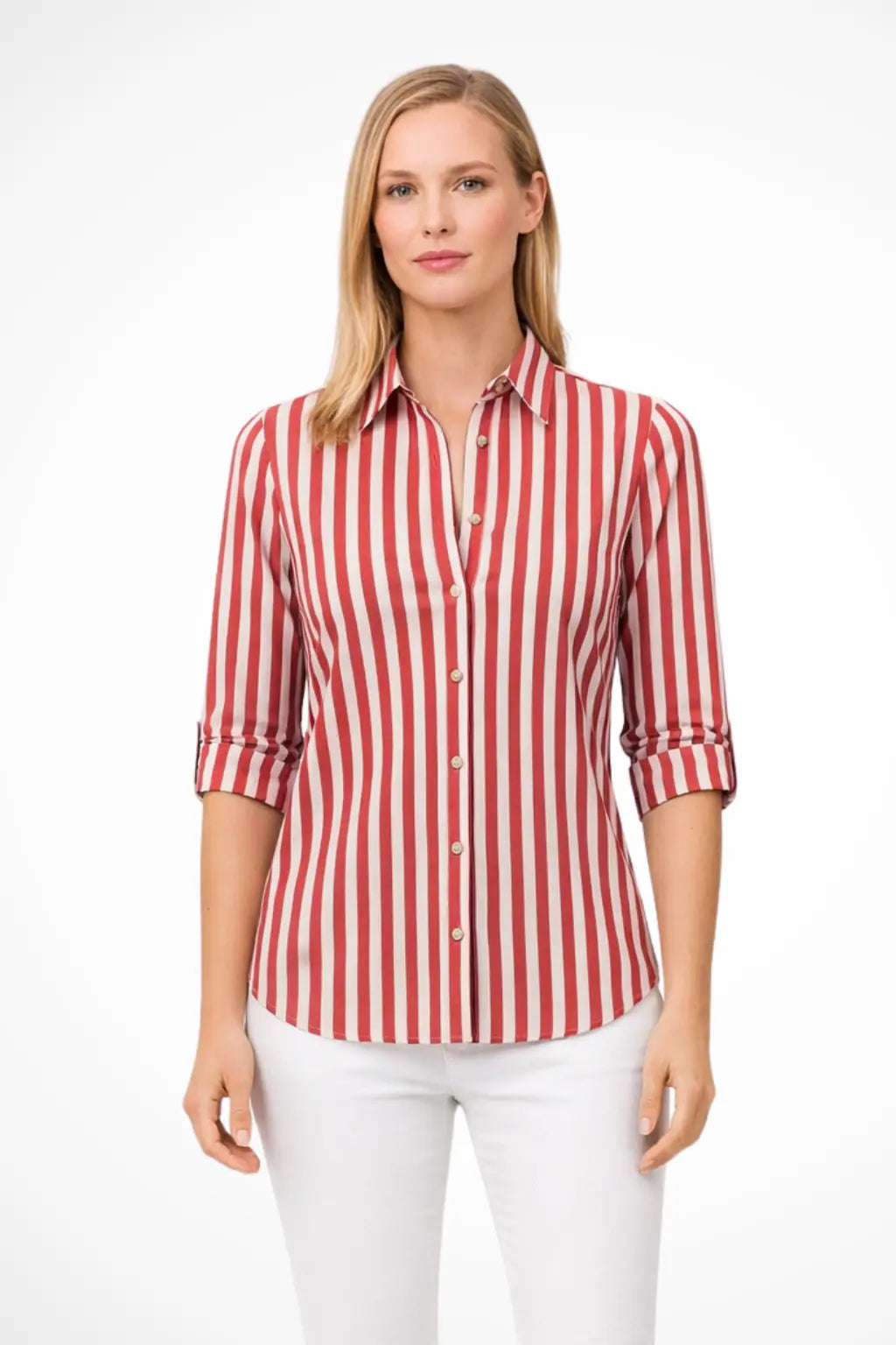 Chloe | Women Slim Fit Striped Shirt Long Sleeve Blouse TARHUS