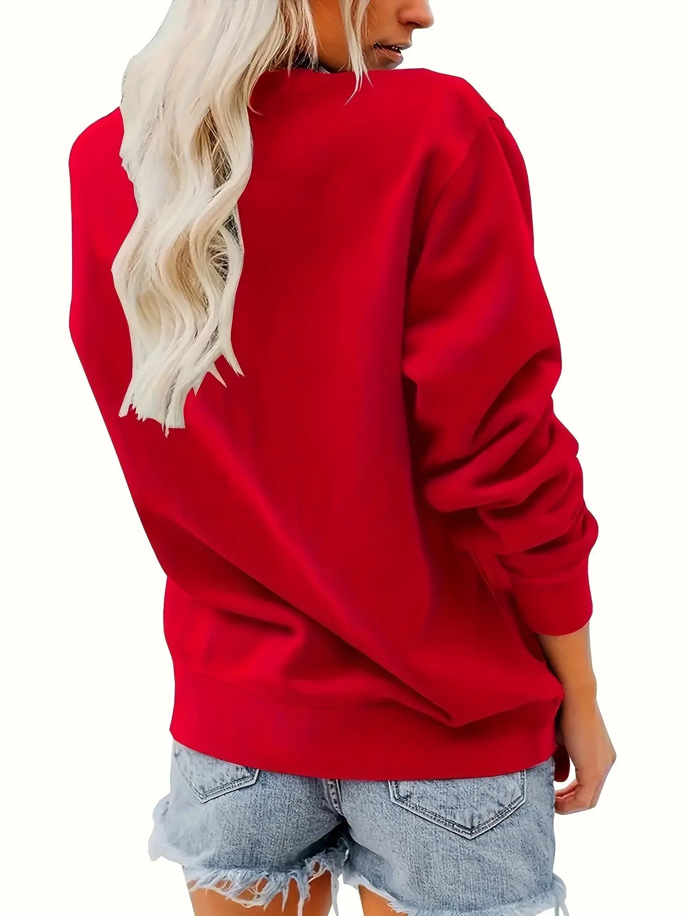 Women’s Fleece-Lined Heart Sweatshirt – Soft Crewneck Pullover for Lounging & All-Season Comfort - TARHUS