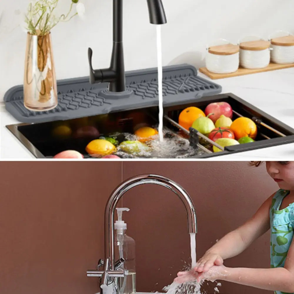 Faucet Sink Splash Guard | Sloped Drain Mat – Keep Counters Dry TARHUS  Kitchen Mats