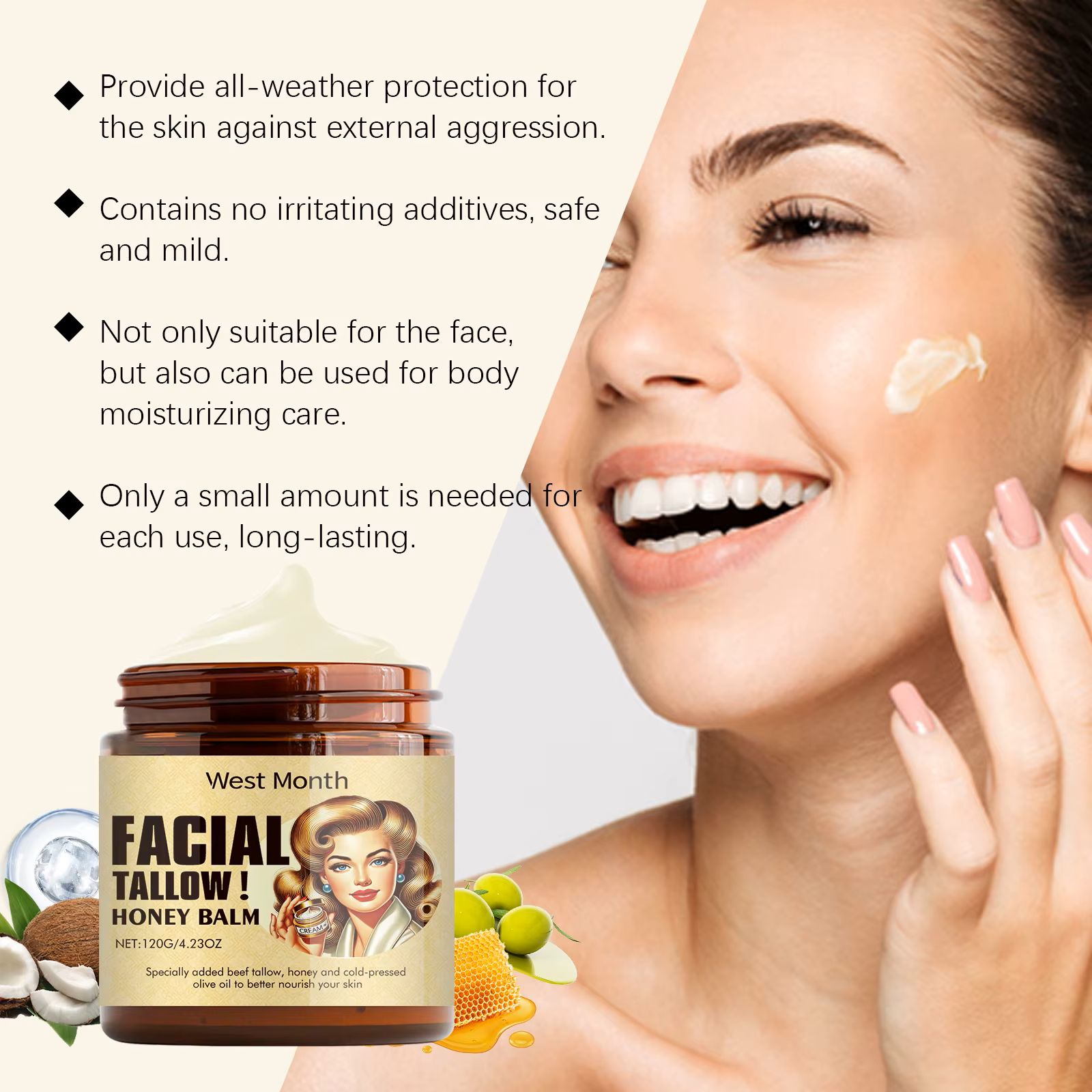 Beef Tallow Honey Balm – For Radiant, Youthful Skin TARHUS  Paneomi