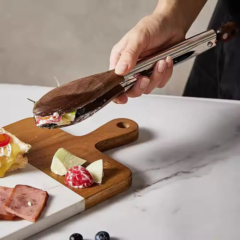 Wood & Steel Kitchen Tongs | Precision Grip – Everyday Cooking Control TARHUS  Cooking Utensils