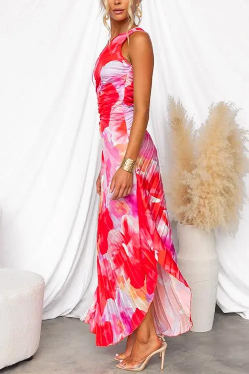 Kacie - Pleated Summer Maxi Dress - TARHUS
