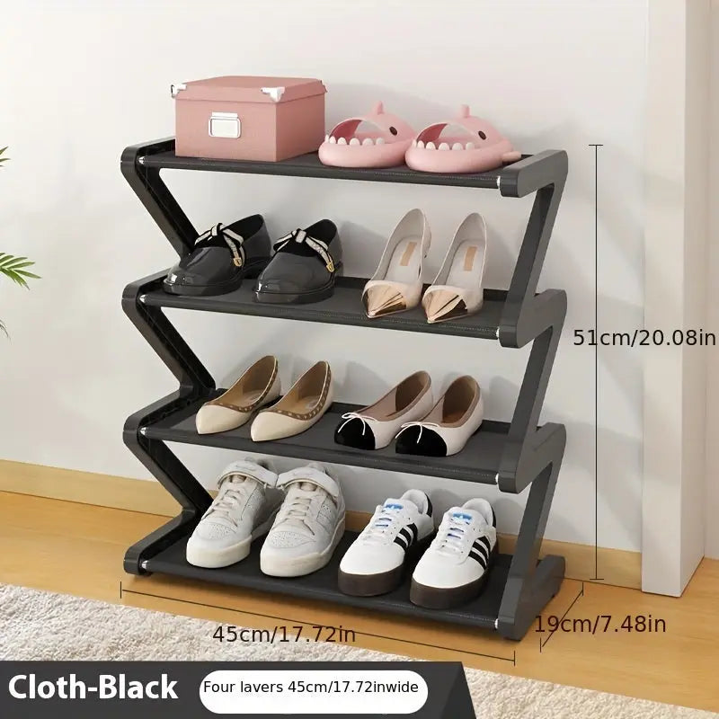 4-Tier Shoe Rack – Stackable Z-Shaped Storage for Bedroom, Entryway & Dorms - TARHUS