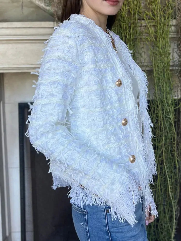 Women's Tassel Cardigan Jacket – Elegant Long-Sleeve Outerwear TARHUS  Women Clothing