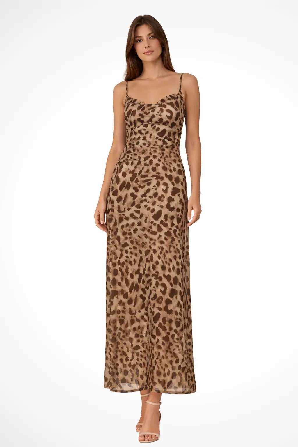 Victoria | Women’s Leopard Print Spaghetti Strap Backless Maxi Summer Dress TARHUS  Summer Dresses