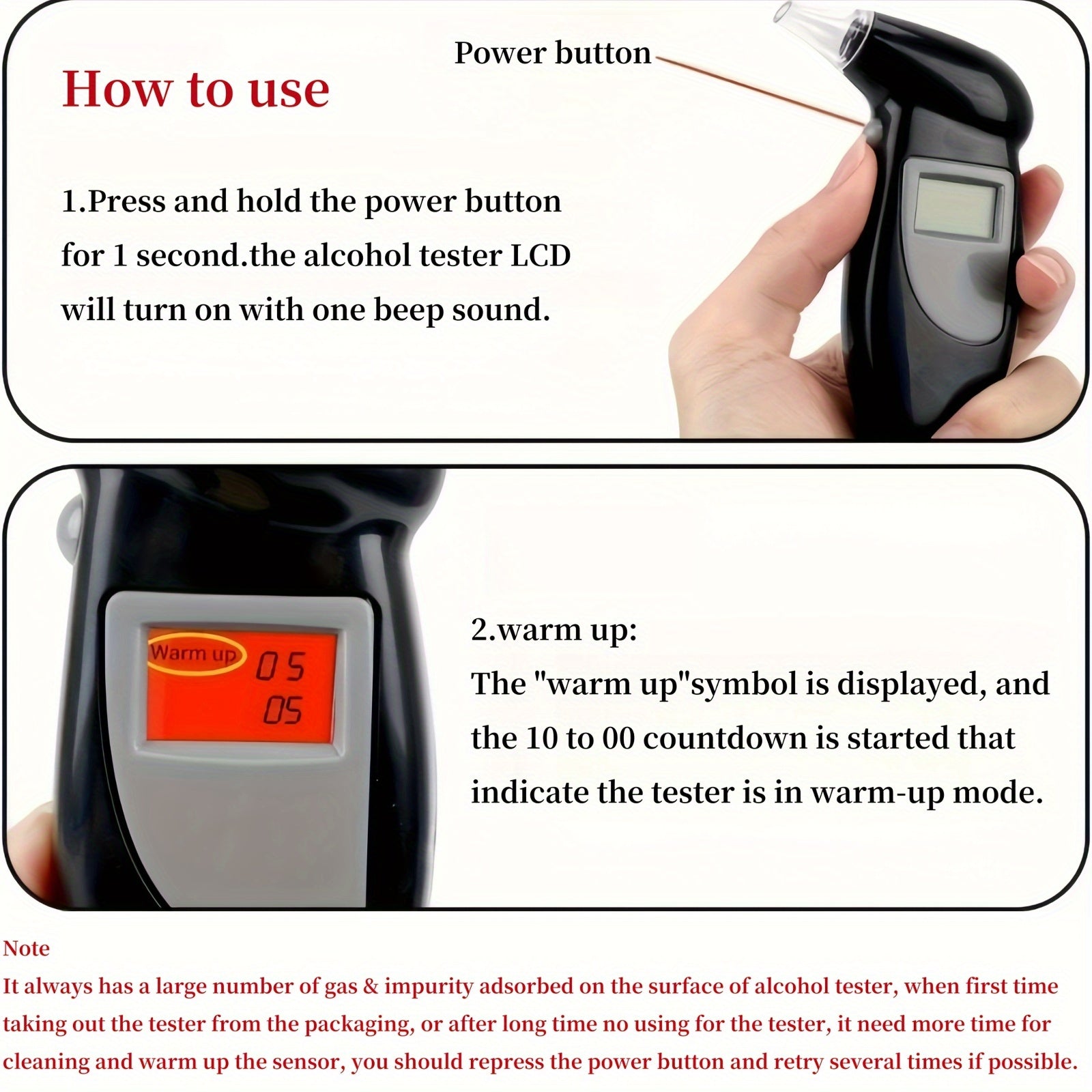 Digital Breath Alcohol Tester – Portable BAC Analyzer with LCD Display TARHUS  Health & Beauty