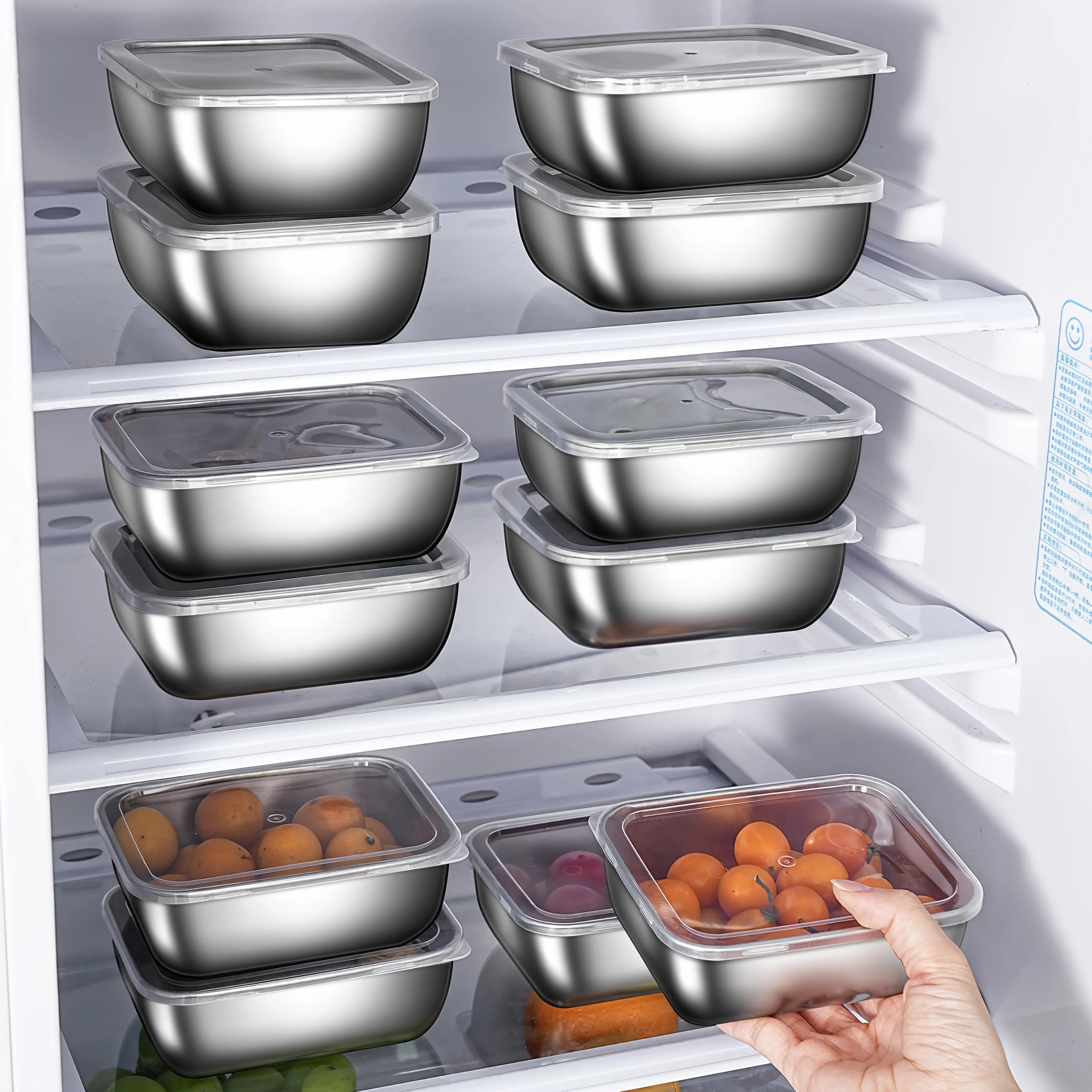 10-Piece Stainless Steel Food Storage Container Set - TARHUS