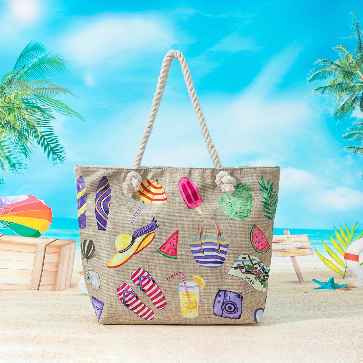 Amara | Blue Mandala Print Tote Bag – Casual Rope Handle Shoulder Bag TARHUS  Shoulder Bag