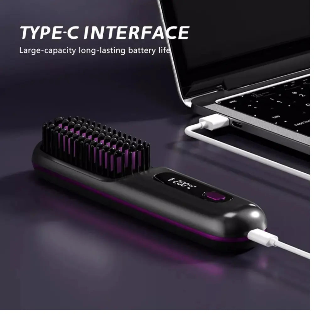 Cordless Hair Straightener Brush - TARHUS