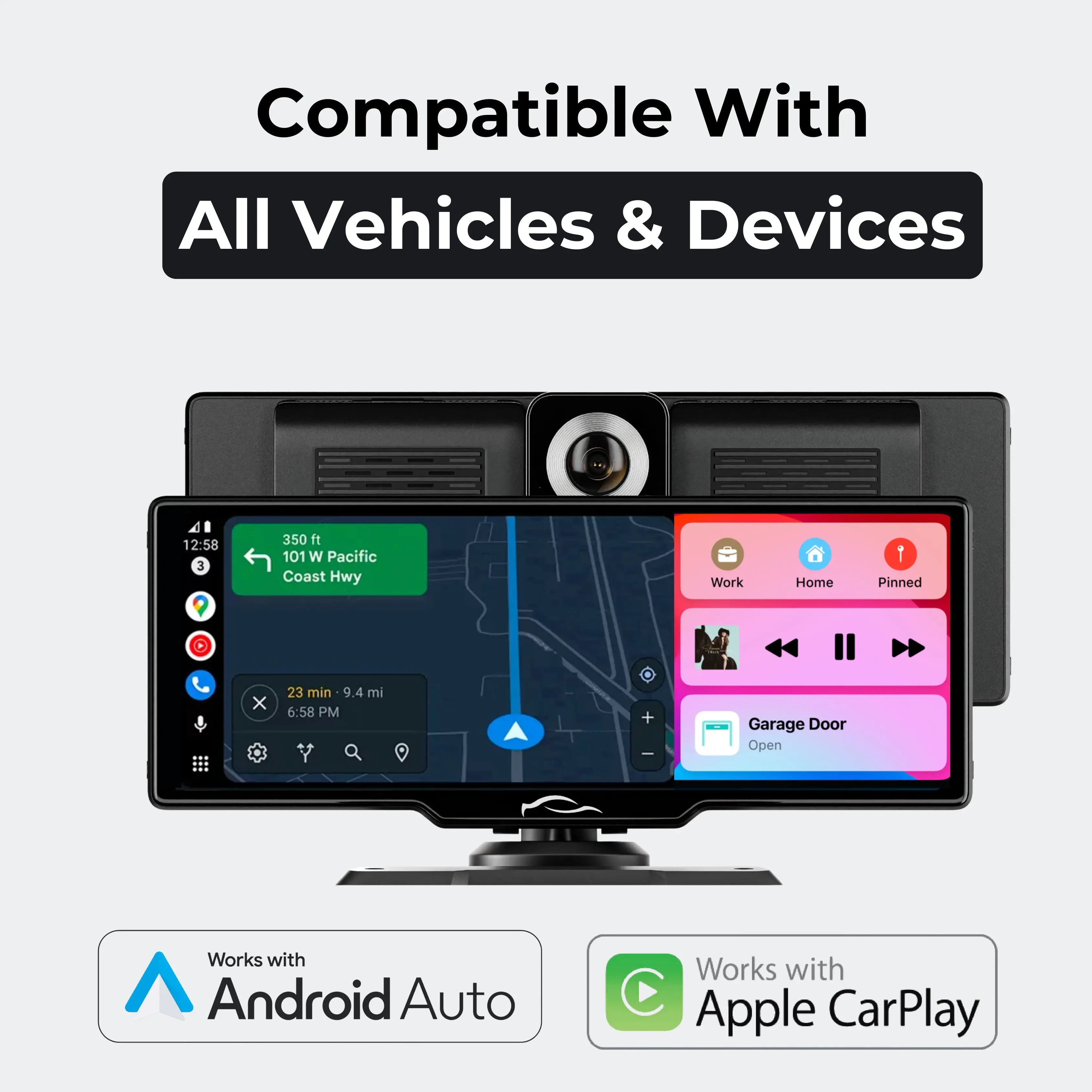 CarTablet Pro | Wireless Apple CarPlay & Android Auto Screen for Any Car TARHUS  Car, Motorcycle & Bicycle