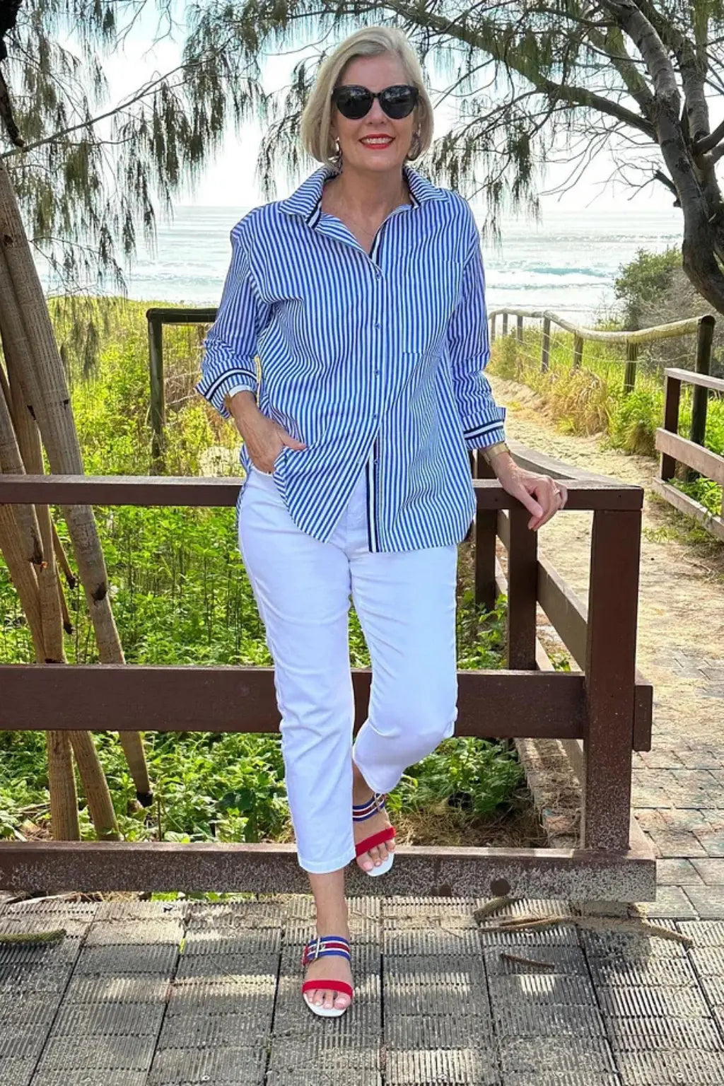 Margot | Women Striped Oversized Long Sleeve Shirt TARHUS