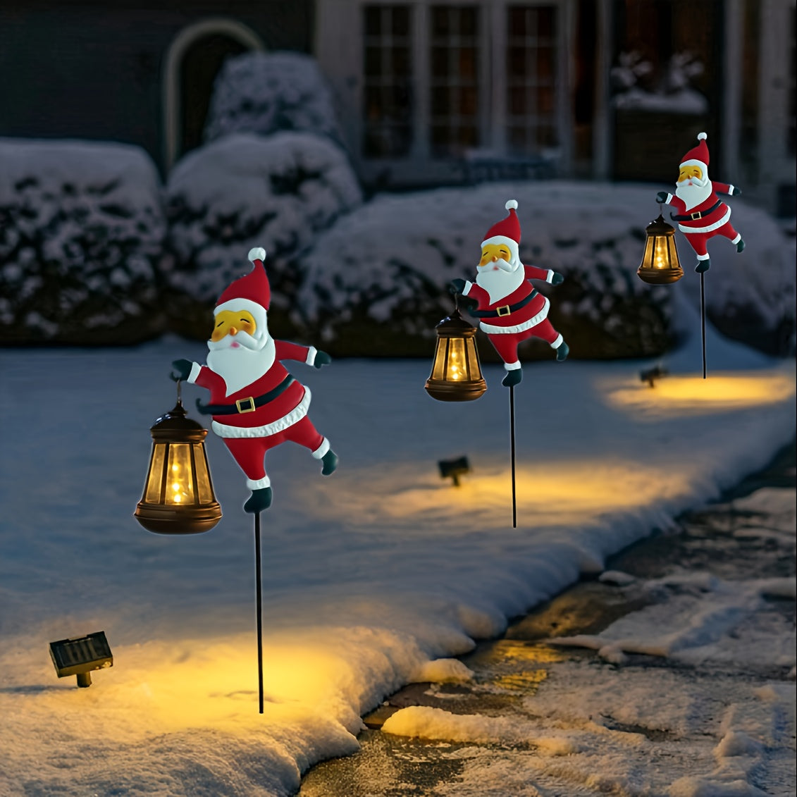 Solar-Powered Santa Lights – Warm LED Garden Pathway Decor | GlowPath TARHUS  Christmas