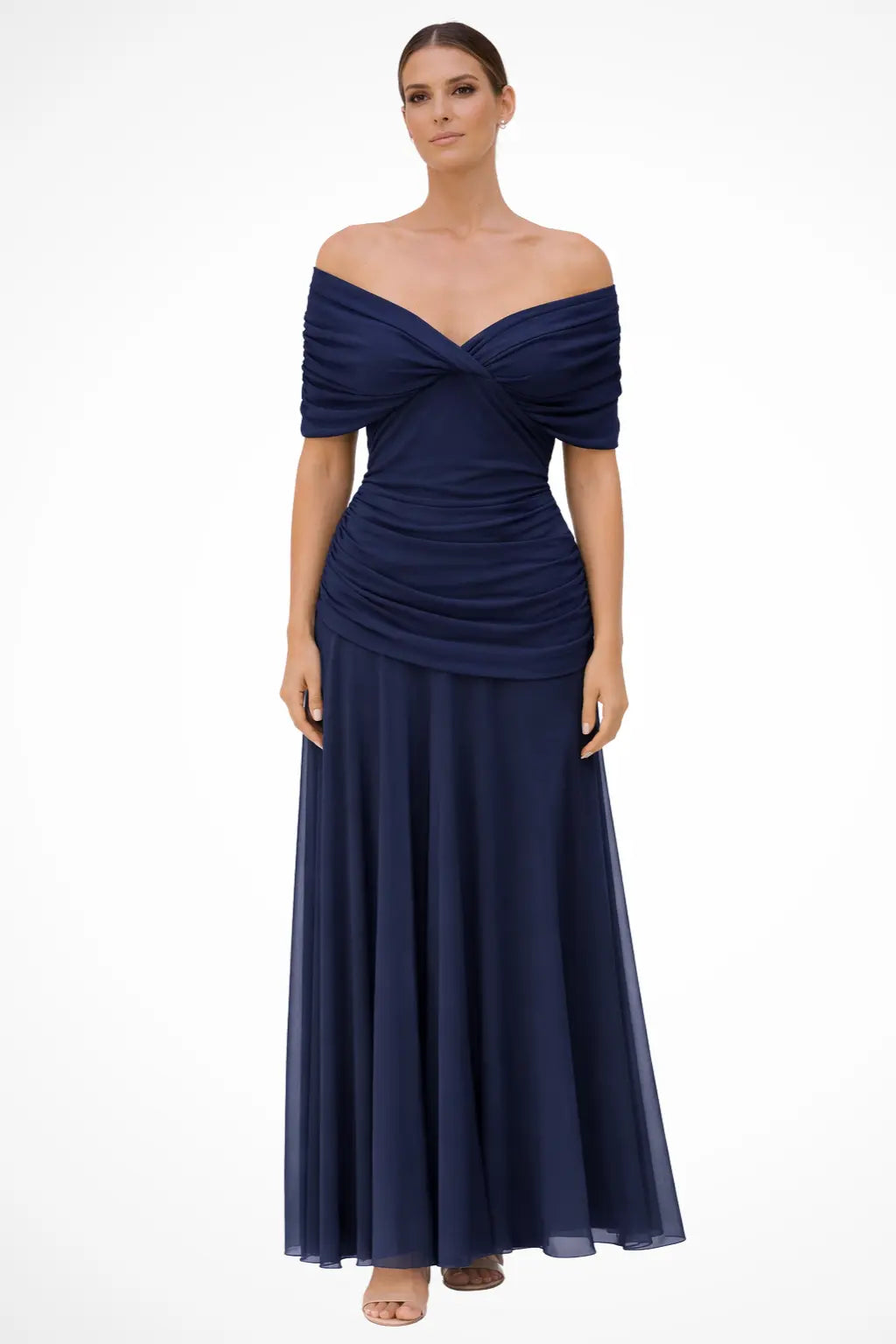 Gaby | Women Elegant Off-Shoulder Pleated Summer Dress TARHUS  Women's Dress