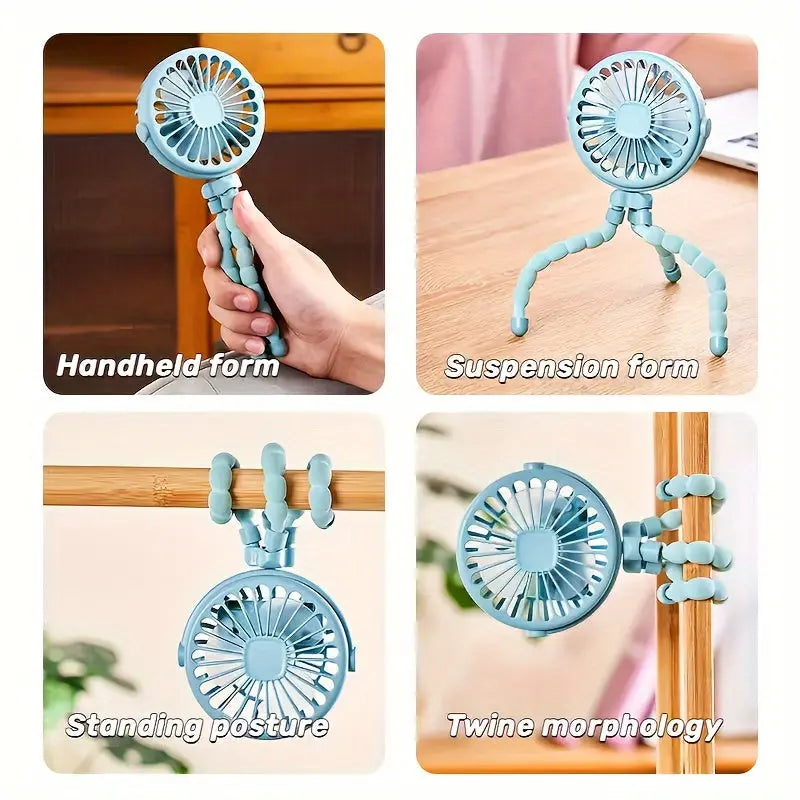 Portable USB Rechargeable Octopus Fan – Flexible Handheld Electric Mini Fan for Desk TARHUS  Electronics & Gadgets