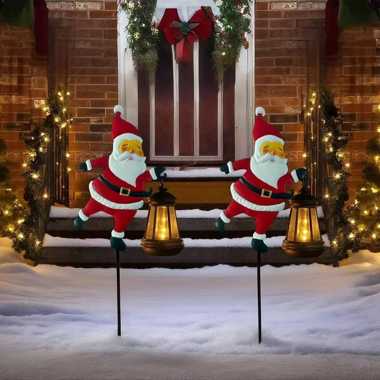 Solar-Powered Santa Lights – Warm LED Garden Pathway Decor | GlowPath TARHUS  Christmas