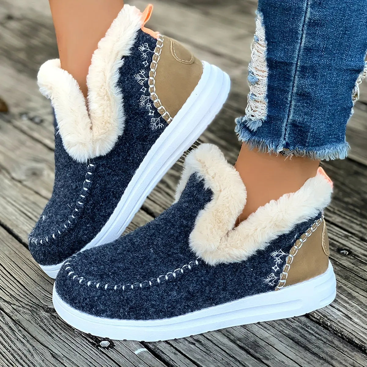 Women’s Fleece-Lined Winter Slippers – Soft Shoes - TARHUS