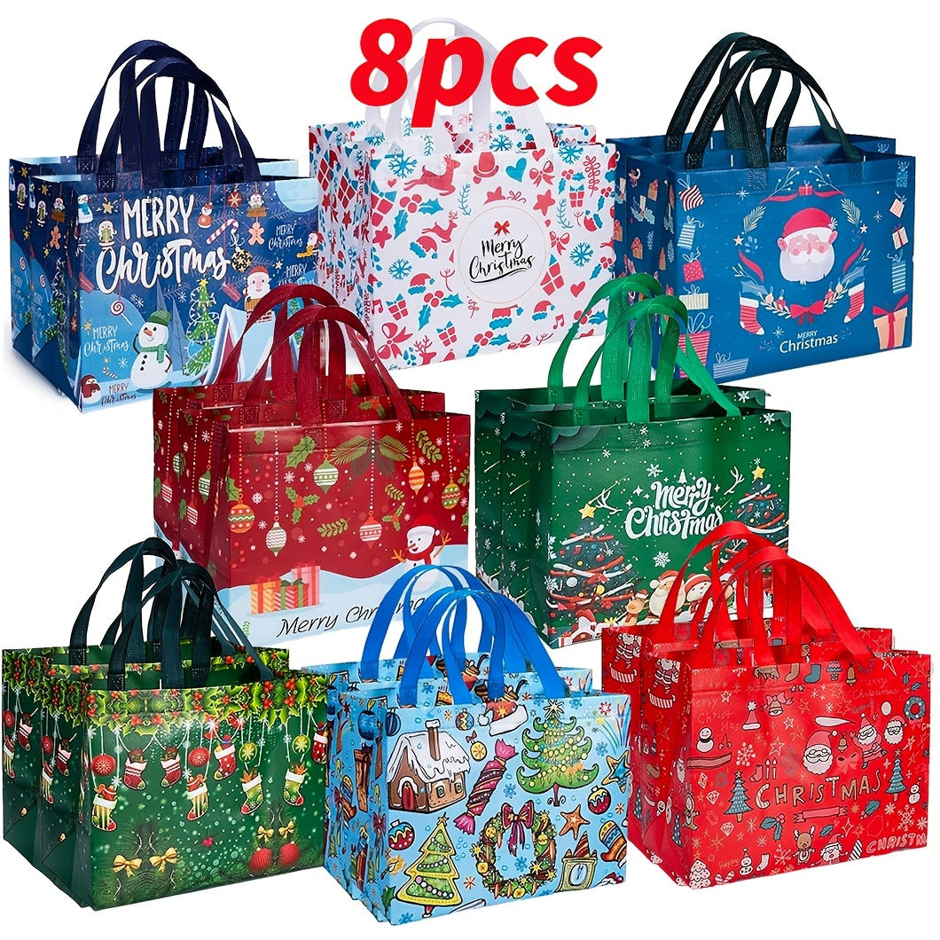 Large Reusable Christmas Gift Bags with Handles – Festive Non-Woven Holiday Totes TARHUS  Christmas