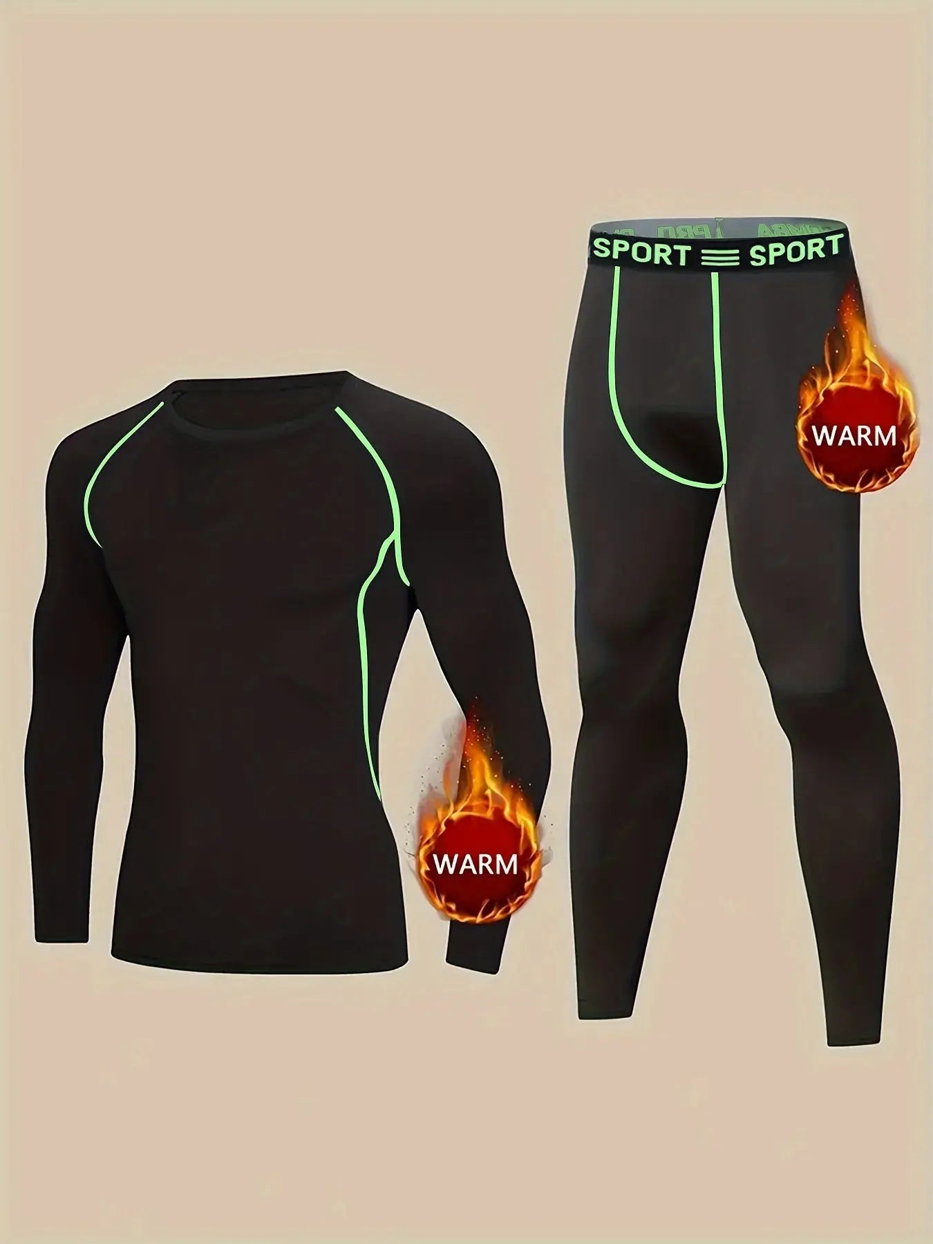 Men's Thermal Underwear Set – Fleece Lined Base Layer for Winter Sports, Skiing & Hunting - TARHUS