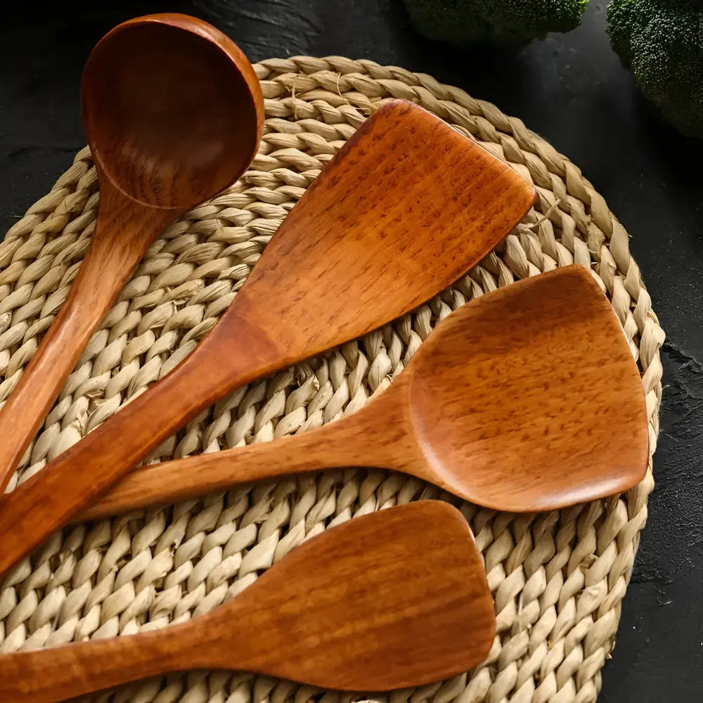 Wooden Kitchen Utensil Set | Natural Hardwood – Everyday Cooking Tools TARHUS  Cooking Utensils