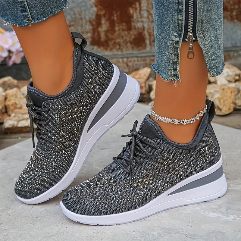 Women’s Orthopedic Fashion Sneakers – Breathable Walking Shoes with Rhinestone TARHUS  Women Shoes