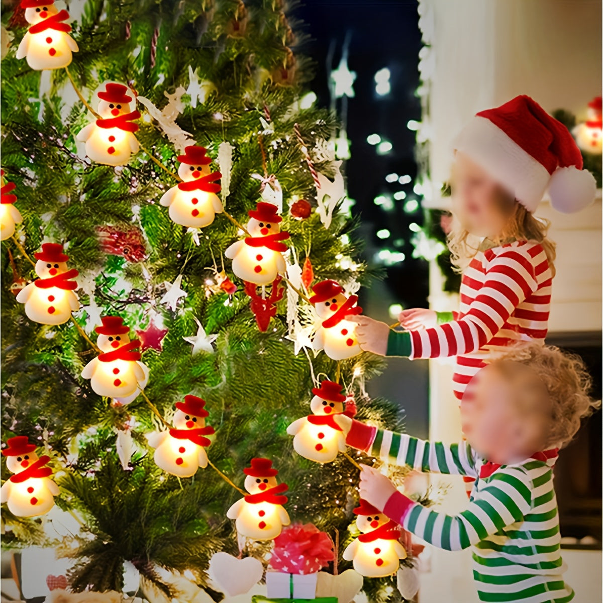 LED Snowman Tree Lights – Warm White Battery-Powered Holiday Decor TARHUS  Christmas
