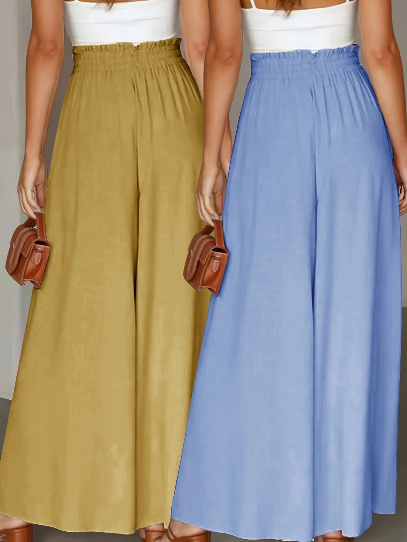 Maria | 2-Pack Women's High-Waisted Wide-Leg Lounge Pants with Pockets - TARHUS