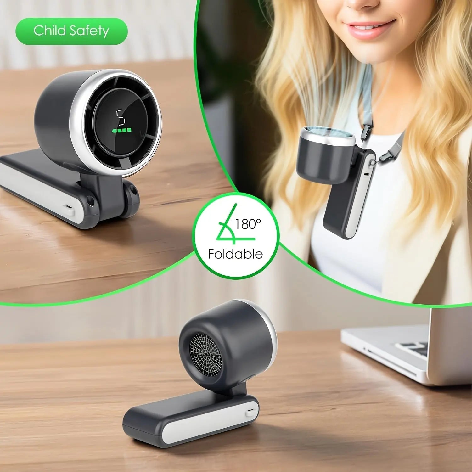 Portable Foldable USB Handheld Fan – Ultra-Quiet 5-Speed Rechargeable Fan TARHUS  Electronics & Gadgets