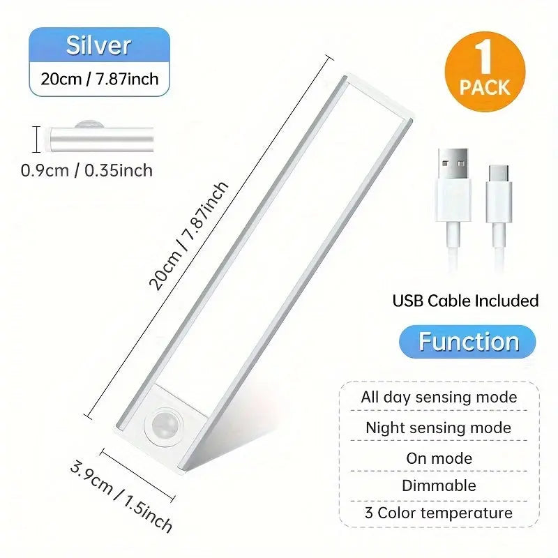 Rechargeable Motion Sensor LED Light Strip – USB-Powered Night Light - TARHUS