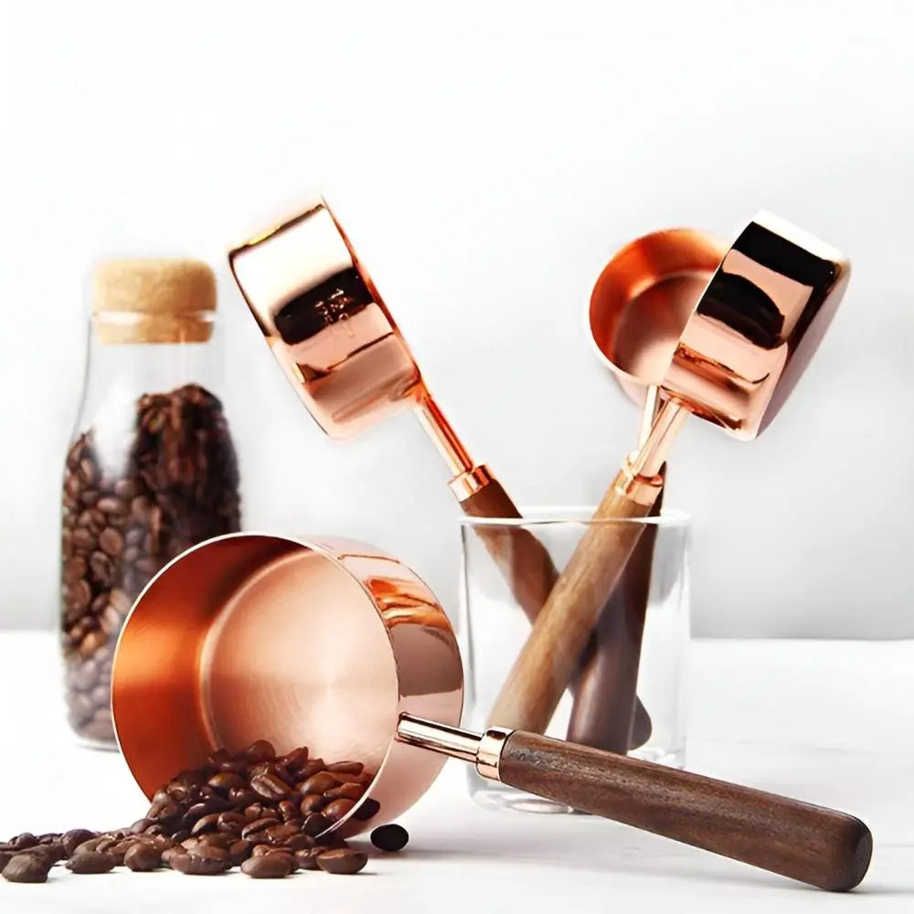 Copper Measuring Set | Cups & Spoons – Walnut Handle Kitchen Tools TARHUS  Cooking Utensils