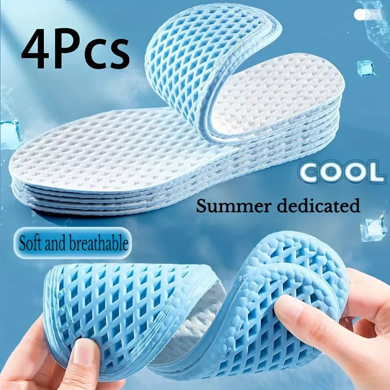 CoolStep | 4pcs Cooling Insoles – Breathable Sweat-Absorbing Shoe Inserts for Summer TARHUS  Men Shoes