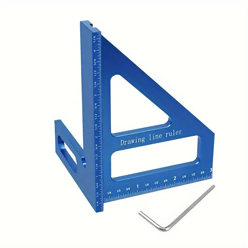 Aluminum Alloy 45°/90° Woodworking Square Ruler – Precision Angle Measuring Tool - TARHUS