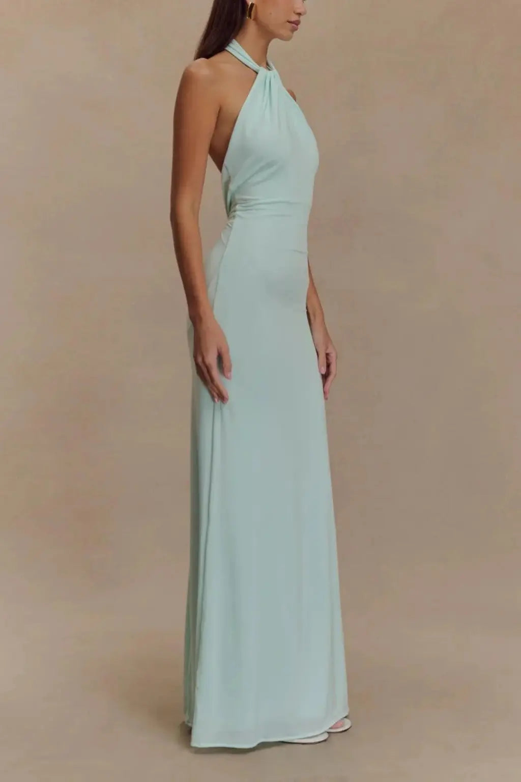 Celeste | Women Halter Neck Twisted Knot Open Back Bodycon Wedding Guest Maxi Dress TARHUS  Maxi Dress
