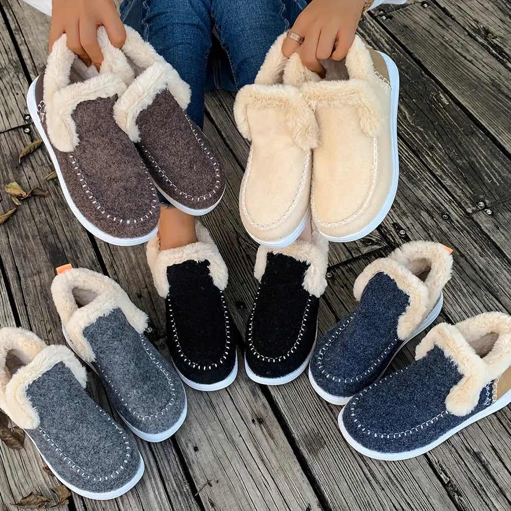 Women’s Fleece-Lined Winter Slippers – Soft Shoes - TARHUS
