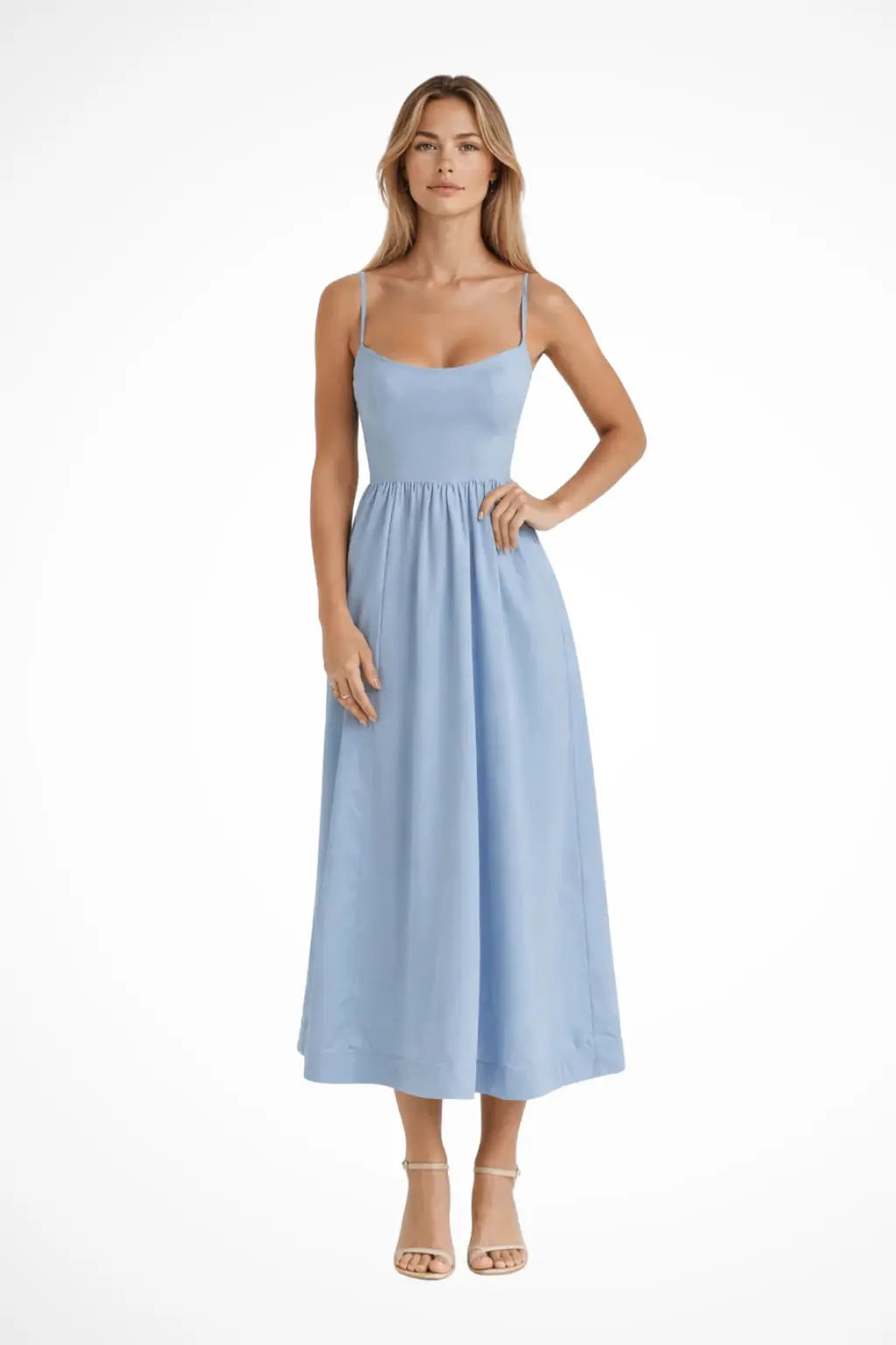 Aurevia | Women Ascot Style A Line Wedding Guest Midi Dress TARHUS