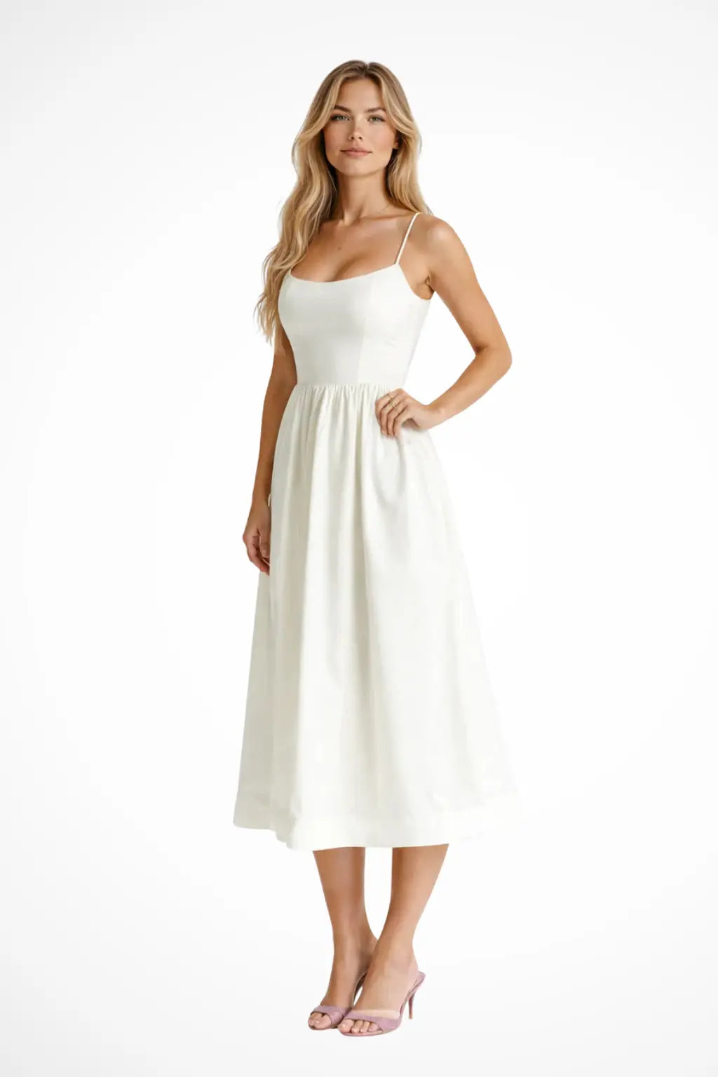 Aurevia | Women Ascot Style A Line Wedding Guest Midi Dress TARHUS