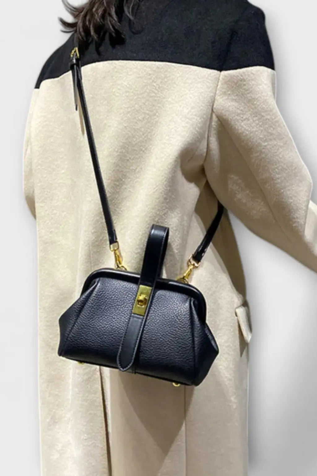 Joanna | Women Structured Mini Top Handle Crossbody Bag with Gold Clasp TARHUS