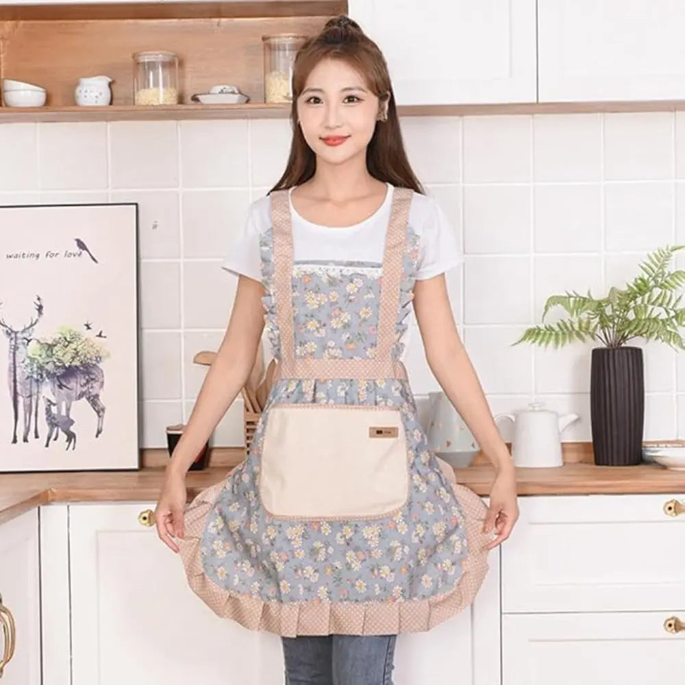 Floral Cotton Kitchen Apron | Vintage Cooking Style – With Pockets TARHUS  Aprons