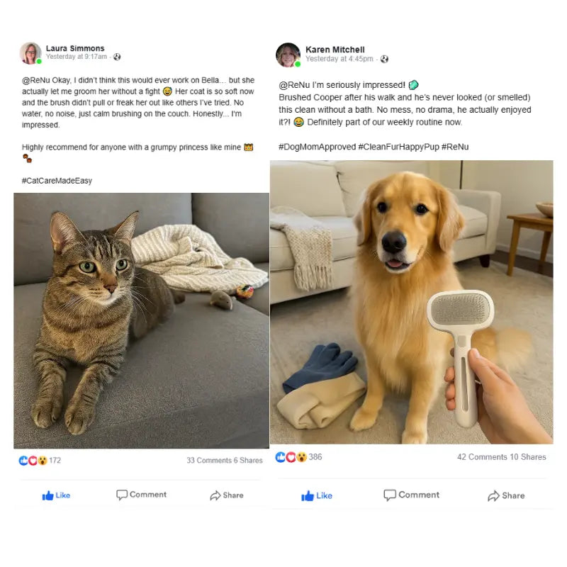 Ergonomic Pet Grooming Brush for Dogs & Cats - TARHUS