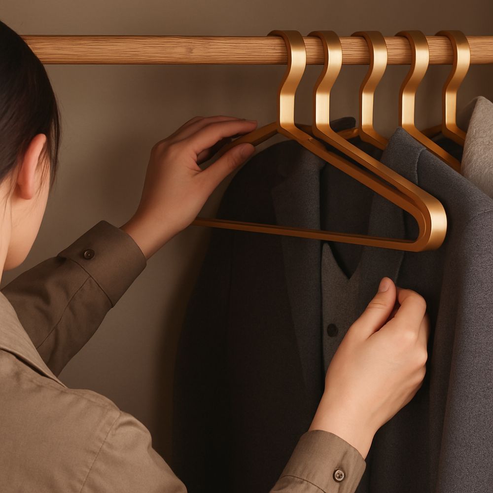 Alloy Slimline Non-Slip Clothes Hangers for Wardrobe Organisation TARHUS  Clothing & Accessories