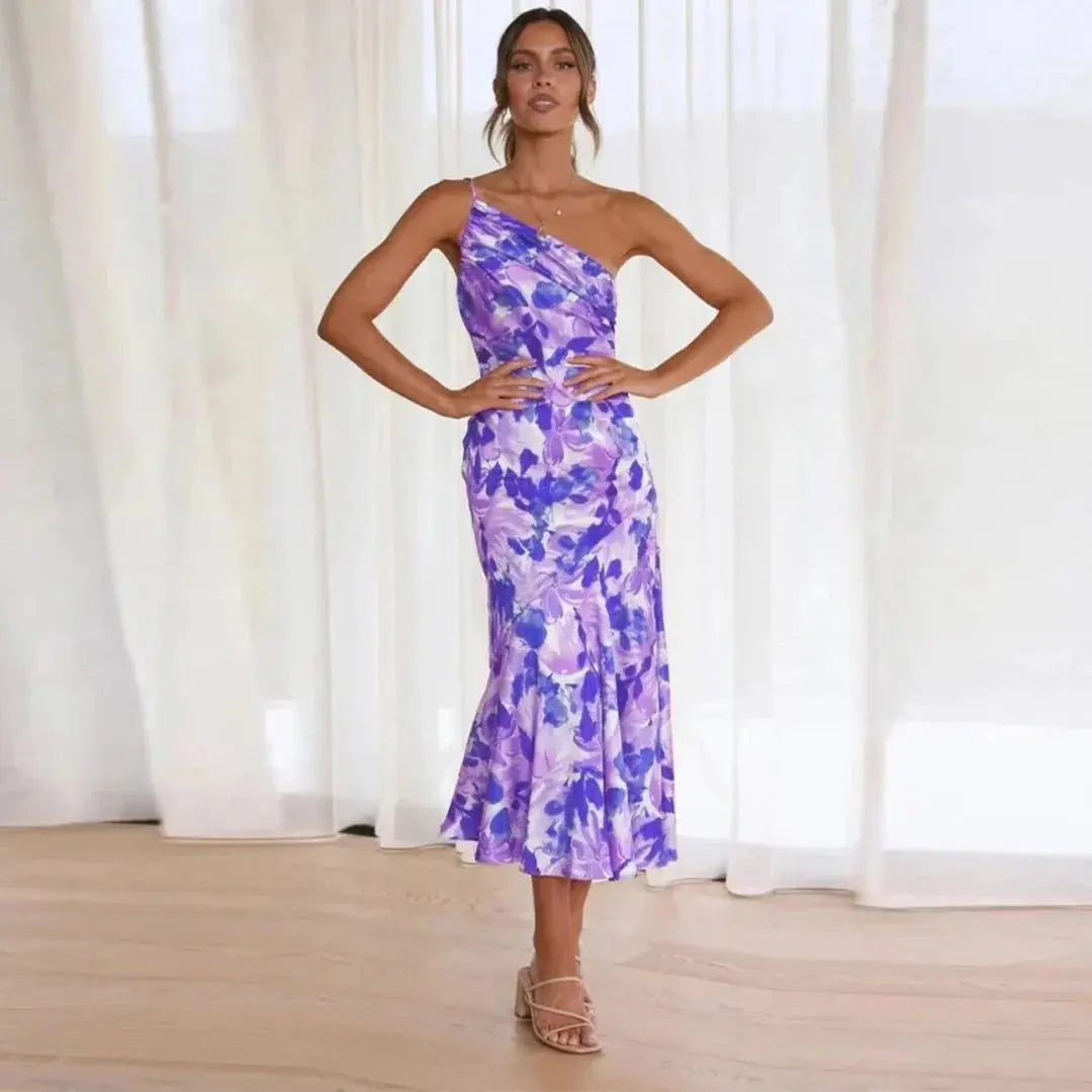 Eliza - One-Shoulder Midi Dress - TARHUS